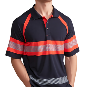 Hi Vis ANSIクラス3通気性クイックドライ作業服安全ポロシャツカスタマイズ視認性の高いTshirtロゴ反射ストリップ - Product Image 2