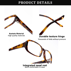 Sunray Custom Packaging Demo Lens Acetate Handmade Lightweight Durable Unisex Anti-Blue Light Eco-Friendly Eyeglasses <b>Frames</b> - Product Image 5