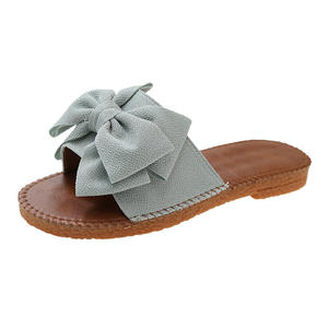 YX Slippers (cloth) Women's 2025 New Bow Flat Heel <b>Sandals</b> <b>Fashionable</b> All-match Outdoor Sweet <b>Sandals</b> for Women - Product Image 4