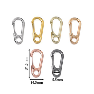 Mini Metal Carabiner <b>Hook</b> Oval Spring <b>Clip</b> Keychain DIY Jewelry Accessory Fashion Handmade 5 Packs - Product Image 2