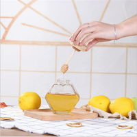 Pot en verre hexagonal pour miel, 4 oz, 8 oz, 12 oz, 16 oz, 100 ml, 180 ml, 280 ml, 380 ml, vente chaude