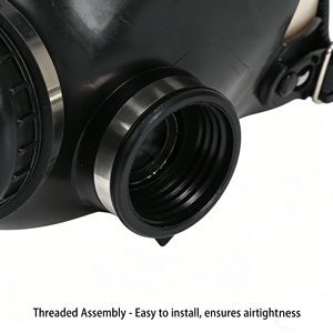 Masque respiratoire intégral avec filtre à charbon actif pour la protection contre la poussière et les produits chimiques en cas d'urgence, filtre à charbon actif de 40 mm pour la peinture - Product Image 4