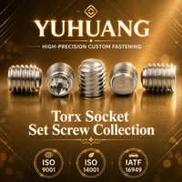 Vis sans tête Torx en acier inoxydable 304 de qualité A2-70, à six pans creux, à pointe plate, métriques M3/M4/M5/M6/M8/M10