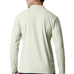 Polo de Punto de Manga Larga para Hombre, Color Sólido, Estilo Casual, Verde Claro, Corte Regular - Product Image 5