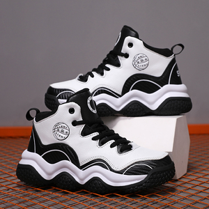 Chaussures de <span class=keywords><strong>basketball</strong></span> montantes pour enfants, baskets pour garçons, jeunes et grands enfants, en tissu extensible double maille, bottes de sport automne - Product Image 2