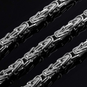 Moda acciaio titanio argento a forma di V bracciale catena in acciaio inox Boutique moda uomo collana Design Byzantium - Product Image 4