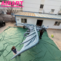 Animaux gonflables réalistes, dragon volant gonflable avec ailes pour la décoration publicitaire