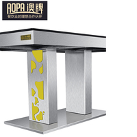 L'AOPA Service Personnalisé Commercial En Acier Inoxydable Rectangle Cadre Diviser Hot Pot Table À Manger