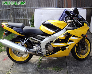 Kit de Carenado ABS para <span class=keywords><strong>Kawasaki</strong></span> Ninja <span class=keywords><strong>ZX6R</strong></span> 1998 <span class=keywords><strong>1999</strong></span>, ZX-6R 98-99, Amarillo y Negro, Juego Completo de Carenados - Product Image 1