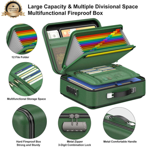 Waterproof Fireproof <b>Document</b> Storage Bag with Lock Waterproof Fireproof Safe <b>Box</b> with Lock Customized Wholesale Portable Hard - Product Image 1