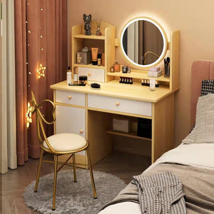 Muebles Decorativos Importados, Juego de Mesa de Maquillaje y <span class=keywords><strong>Cama</strong></span> de Plástico MDF y Pino para Hotel, en Paquete Plano - Product Image 1