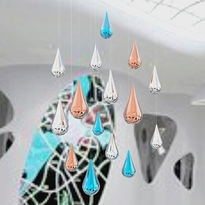 Modern Hotel Duplex Villa Stair <span class=keywords><strong>Decor</strong></span> Bola De Vidro Pingente Luz Globo Pendurado Lâmpada Orb Escadaria Lustre - Product Image 3