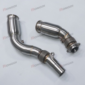 3.5" to 3" High Performance Downpipe for BMW S55 3.0T F80 M3 F82 M4 Car Exhaust Pipes Header Straight Downpipe with Resonator - Product Image 5