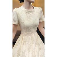 Robe longue d'été style français taille haute cintrée en polyester, chic et élégante pour soirée mondaine, une pièce