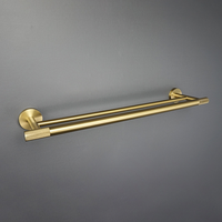 Ensemble de quincaillerie de salle de bain en acier inoxydable 304, finition or brossé, à fixation murale, comprenant porte-serviettes, porte-papier toilette et porte-peignoir