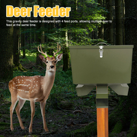 Mangeoire à cerfs en métal personnalisée JH-Mech, 80 lb, résistante aux intempéries, couvercle étanche avec verrouillage, quatre conduits d'alimentation, construction en acier allié.