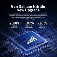 6 Port 200W 3C+3A Tipe C USB GaN Pengisi Daya Desktop Multi Cepat Universal untuk Laptop, Ponsel, dan Perangkat Seluler