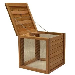 Heavy Duty Outdoor Wooden Compost Bin <strong>Wood</strong> Recycle <strong>Composter</strong> with Wire Mesh Garden Composting Bin - Product Image 5