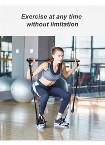 CHENGMO SPORTS - Juego de Barras de Fitness Portátiles y Ajustables, Barra de Pilates, Juego de Entrenamiento de Estiramiento de Yoga con 6 Bandas de Resistencia - Product Image 4
