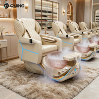Fauteuil de pédicure Thera Mist personnalisé avec massage du dos et bassin de spa pour les pieds en verre sans tuyauterie