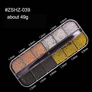 12 Grilles de Breloques pour Ongles en Alliage Métallique Mixte Or Argent Noir, Mini Perles Caviar 3D, Fournitures de Décoration pour Nail Art - Product Image 5