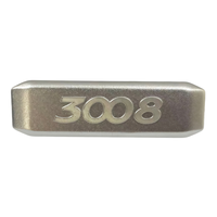 Placa de Identificación Personalizada para Coche, Logotipo Dorado, Etiquetas, Insignias, Placa de Acero Inoxidable Pulido en Blanco, Imán con Número de Trabajo