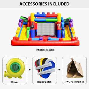 Château gonflable combiné avec toboggan gonflable sec en PVC commercial pour enfants et adultes - Product Image 2