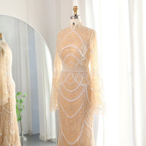 Jancember SZ131 Luxury Dubai High Neck Women's Evening Party Gowns <b>Dresses</b> - Product Image 5