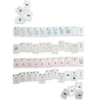 Mahjong américain de luxe en nacre, ensemble de 160 tuiles en acrylique peintes à la main, design décoratif blanc la maison du Mahjong