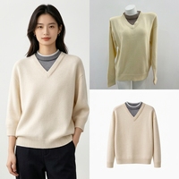 AIMEISI Modischer Winter-Pullover mit Rundhalsausschnitt, Locker Geschnitten, Hochelastisch, Lässiges Oberteil, Damen-Strickpullover