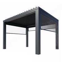 Pérgola Motorizada para Exteriores de 3x3, 3x4, 4x4, 6x4m, Servicio OEM, Impermeable, Protección UV, Sistema de Techo de Láminas Ecológico para Balcón
