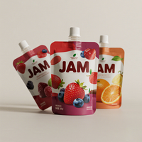 Emballage personnalisé pour assaisonnements, purée de fruits, beurre de cacahuète, sachet souple, sauce chili soja, doypack, sachet à bec verseur, sachet de confiture