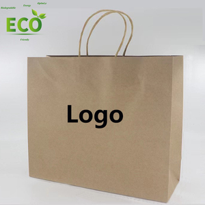 Tùy Chỉnh In Ấn Phân Hủy Sinh Học Nhà Hàng Cá Nhân Món Quà Xoắn Xử Lý Vận Chuyển Túi Màu Nâu Và Trắng Kraft Túi Giấy - Product Image 6