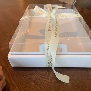 16x12 ''fantasia coperchio trasparente grande panetteria <span class=keywords><strong>regalo</strong></span> <span class=keywords><strong>regalo</strong></span> scatola di imballaggio torta pomeriggio tè dolci Catering scatola <span class=keywords><strong>regalo</strong></span> con manico - Product Image 2