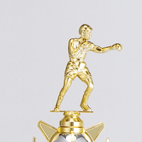 Diseño de trofeo dorado de alta calidad, trofeos de premio personalizados para la competición de campeonato de boxeo AD110
