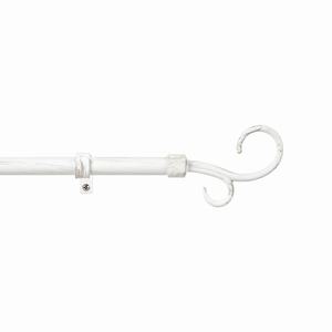 Kit de poteaux métalliques 5 pièces 19 mm - Modèle à double crochet, blanc-beige, 160-300 cm - Product Image 1