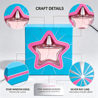 Boîte cadeau parfum en papier avec fenêtre holographique personnalisée pour l'emballage de flacons de parfum