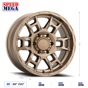 SPEED MEGA Bronze Multi <b>Spoke</b> Aluminum <b>Wheel</b> 5.5 Inch One Piece Cast For Retrofit Upgrade PCD 114.3mm ET 35mm - Product Image 3