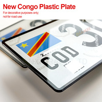 Plaque d'immatriculation de voiture décorative de style nouveau, RDC Congo CGO, haute qualité, en plastique acrylique réfléchissant avec filigrane anti-contrefaçon