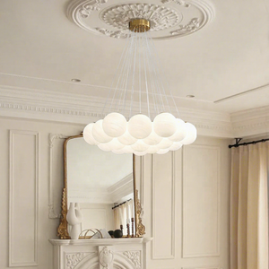 Lampadario Moderno a Bolle di Vetro, Lampadario LED a Nuvola Tricolore per Sala da Pranzo, Camera da Letto e Soggiorno - Product Image 2