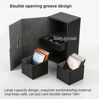 Boîte de rangement Torson 200 Plus en flanelle PU écologique à coins carrés, avec double plateau à dés durable pour cartes Commander TCG Yugioh