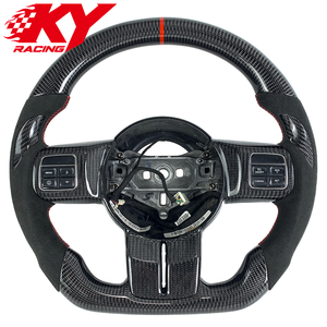 Volante deportivo personalizado de fibra de carbono y cuero negro para Jeep Wrangler JK 2010-2017 y Grand Cherokee - Product Image 1