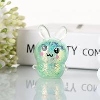 Jouet anti-stress lapin de Pâques mignon du Japon et de Corée du Sud, jouet à presser avec poudre dorée, jouet de réduction de pression, vente en gros