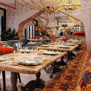 उच्च अंत लक्जरी विंटेज अनुकूलन टेबल बफेट रेस्तरां इंटीरियर डिजाइन फर्नीचर बिक्री रेस्तरां दुकान सजावट टेबल - Product Image 2