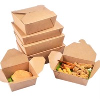 Caja de comida para llevar de papel kraft de 750 ml, desechable, de calidad alimentaria, reciclable, con forro de esponja, cierre magnético, para envasar sushi