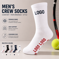 Chaussettes de sport personnalisées avec logo, vente en gros, chaussettes athlétiques OEM, faible MOQ, respirantes, à compression, pour le tennis, la course et le quotidien