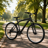 Vélo de montagne pour adultes de haute qualité, 26/27 pouces, avec freins à disque mécaniques, 18 vitesses, cadre et fourche en acier, pédale standard
