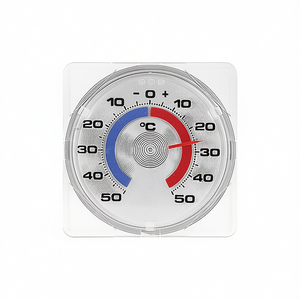 เทอร์โมมิเตอร์วัดอุณหภูมิหน้าต่าง เส้นผ่านศูนย์กลาง 7.5 ซม. แพ็ค 10 ชิ้น สำหรับใช้ภายในและภายนอกอาคาร พร้อมสเกลเซลเซียส มีแถบสีแดงและสีน้ำเงิน - Product Image 2
