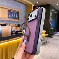 Funda Magnética de Silicona Líquida con Soporte para iPhone 18 Pro Max, 17 Air, 15, 16, 17, 14, 13, 12, 11 Pro Max, Carcasa Rígida Antigolpes