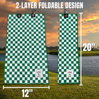 Serviettes de golf magnétiques EM, nouveau design, microfibre hautement absorbante, impression par sublimation, logo personnalisé, aimant puissant